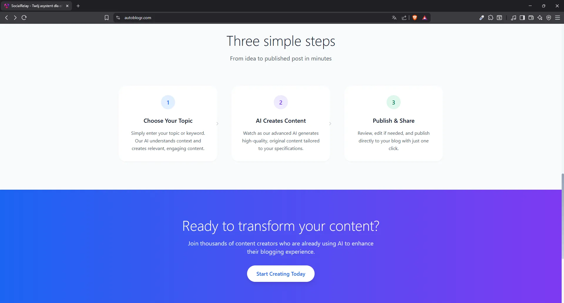 AutoBlogR.com - Project thumbnail 3, click to view full size